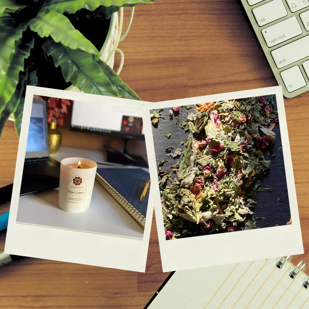 duo bougie parfumée détente et infusion relaxation